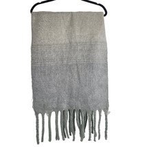 H&amp;M Large Rectangle Scarf One Size 80X19 In Black Grey Ombre Warm Winter - £12.36 GBP
