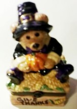  Bearware Pottery Trinket Box Thanksgiving Bear - $20.00