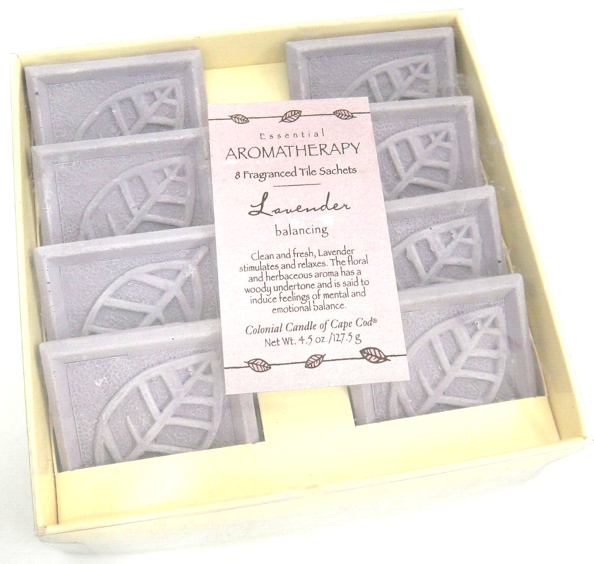Essential Aromatherapy Lavender Fragranced Tile Sachets Box of 8  NIB - $14.84