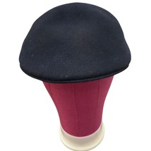 Vintage Paul Stuart Newsboy DARK BLUE Cap Hat 100% Wool Made in USA blac... - $42.74