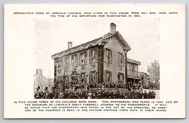 Springfield President Lincoln Home after his Death Mourners Max Lau Postcard W25 - £15.81 GBP
