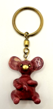 Vintage Plastic Pink and Gold Tone Koala Bear Keychain SKU B-13 - $3.90