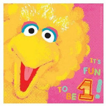 Sesame Street 36 Lunch Napkins Value Pack 1st Birthday Big Bird - £7.88 GBP