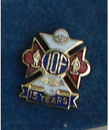 Nice Vintage Gold Tone Enameled IOF 15 Year Pin, VG COND - €6,07 EUR
