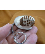 TNE-ARM-320A) little white Armadillo Dillo brown TAGUA NUT palm keychain... - £12.43 GBP