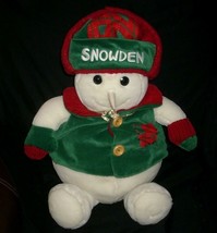 20&quot; Vintage Commonwealth Snowman Snowden Stuffed Animal Plush Toy Green Red Big - £21.97 GBP