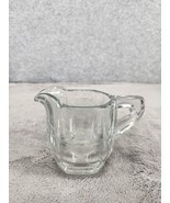 Vintage Clear Flower And Leaves Etched Depression Glass Creamer 3&quot; Tall - £9.45 GBP