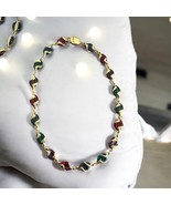 VTG SWAROVSKI MULTI COLOR CRYSTAL GLASS GEM TONES BEAD LINK LONG 18&quot; NEC... - $1,390.57 MXN