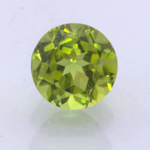 Yellow Green Burma Peridot Untreated Gem Faceted 9 mm Round Step Cut 3.56 carat - £51.24 GBP