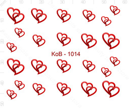 Nail Art Water Transfer Sticker Decal Stickers Pretty 3D Heart Red KoB-1014 - £2.37 GBP
