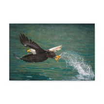 Hunting Bald Eagle Swooping to Catch Fish Print Animal Wall Art Wildlife Canvas - £56.94 GBP+
