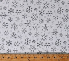 Cotton Snowflakes Winter Christmas Holidays White Fabric Print by Yard D508.73 - £11.15 GBP