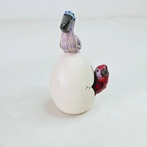 Bird Clay Pottery Pink Pelican Red Parrot Hatched Egg Hand Painted Mexic... - $14.83