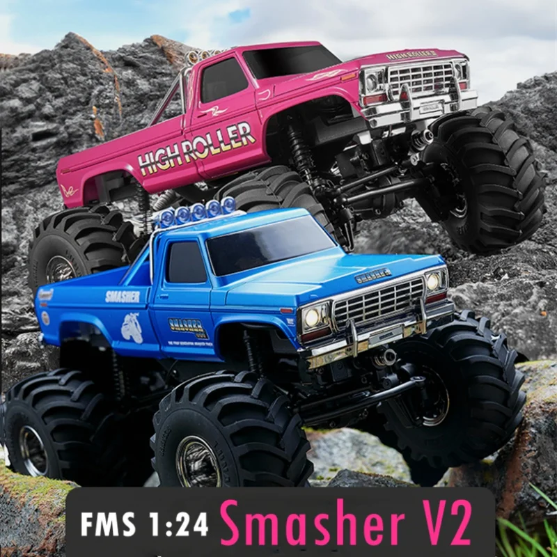 FMS 1:24 FCX24 Smasher V2 Monster Red Blue RC Car Crawler Truck Model Buggy 4WD - £186.33 GBP