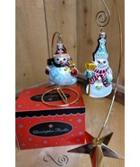 Christopher Radko GINGERBREAD SNOWMAN &amp; CHUBBY CHEER GEM Christmas Ornam... - $2,536.99 MXN