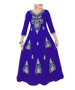 Ramadan Kaftan Royal Blue Dubai Special  Dress Moroccan Girls Wedding Pa... - £48.15 GBP