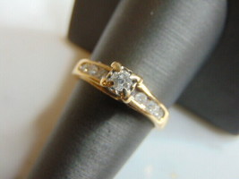 Womens Vintage Estate 14K Yellow Gold Diamond Ring, 4.0g E744 - £498.69 GBP