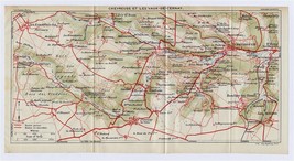 1927 Original Vintage Map Of Vicinity Of Chevreuse / Les Vaux De Cernay / France - £13.44 GBP