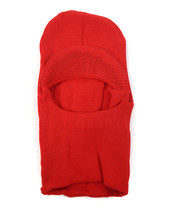 Umo Lorenzo Italy One Hole Open Face Knit Face Ski Mask W Visor Bright Red New - $11.60