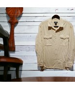 Men&#39;s J. Peterman Co Soft Flannel Yellow Shirt Size L~ Long Sleeve Pocke... - $528.89 MXN