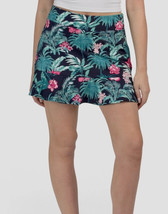 NWT TOMMY BAHAMA Navy Teal Tropical Floral Golf Tennis Ruffle Hem Skort S L - $49.99