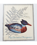 Red Breasted Merganser Duck Pillow Craft Sewing Panel 13.5 x 11.25&quot; Vintage - £5.44 GBP