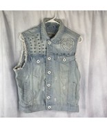 Switch Women&#39;s Jean Jacket Ripped, Spikes, Patch Button Size Small - $93.14