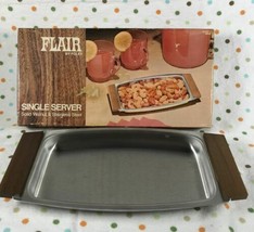 Vintage NOS Flair by Foley Single Server Solid Walnut &amp; Stainless Steel ... - £9.42 GBP
