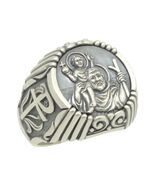 Saint Christopher Christian Catholic Sterling Silver 925 Cross Men's Ring  - $148.80