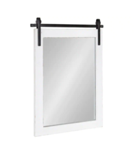 Kate and Laurel Cates Classic Rectangle Framed White Wall Mirror, 24x18 - £109.61 GBP