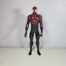 Marvel Titan Hero Series Ultimate SpiderMan Miles Morales 12&quot; Figure Black Suit - £10.27 GBP