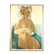 Senza Titolo (Seated Figura) Serigrafia Di Robert Alan Smith Cornice 92.4cmx26 - £543.55 GBP