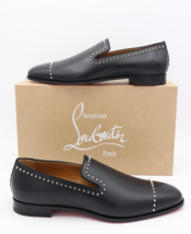 NWT Christian Louboutin Men&#39;s Dandy Cloo Black Leather Spike Flats Loafers 46 13 - £593.37 GBP