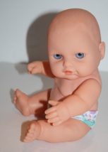 Chubby Baby Doll 9&quot; Vinyl Stationery Blue Eyes Jointed Arm Legs Neck 945 TRL-16 - £8.37 GBP