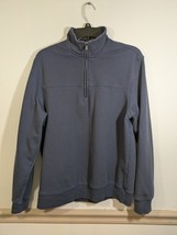 Izod Mens Sweater MBlue 1/4 Zip Long Sleeve Mock Neck Solid  Pullover - $13.86