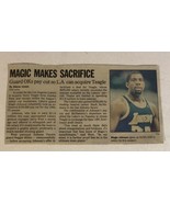 Vintage Magic Johnson Newspaper Article Magic Makes Sacrifice Ar1 - £5.44 GBP