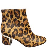 DKNY Ankle Booties Womens Size 9.5 Brown Cow Fur Brown Leopard Print Sid... - £35.13 GBP