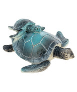 Blue Sea Turtle Mom and Baby Polystone Figurine 3&quot; Length, Baby Sea Turtle - $10.92 CAD