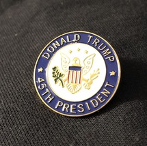 Trump 2 Pins President Gold Metal Blue Enamel Eagle Republican Hat Lapel Pin - £14.64 GBP
