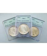 Lot of 3 PCGS Peace Dollars 1923-1925 OGH MS64 Great Lot! - $853.03 CAD