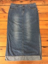 Union Bay Jeans Faded Cotton Blue Denim Full Ankle Length Womens Skirt 1... - $19.99