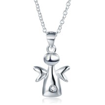 925 Sterling Silver Angel Wing Pendant Necklace Kids Baby Children Jewelry - £67.78 GBP
