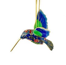 Hummingbird Bird Cloisonne Enamel Mini Christmas Ornament NIB Gift Boxed... - $24.74