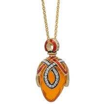 Sunlit Royal Egg: 20-Inch Crystal Loop Pendant with Yellow Stone - $30.39