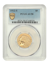 1912-S $5 PCGS AU58 - $1,782.38