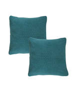 SOGA Set of 2 Textured Teal 45cm Stylish Decorative Throw Pillow Covers - $88.59 CAD