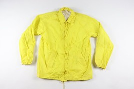 NOS Vintage 80s Mens Size Small Lined Button Coaches Jacket Yellow Nylon USA - £31.61 GBP