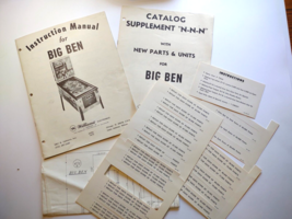Big Ben Pinball Machine Manual Schematic Score Cards Original Paperwork ... - £61.32 GBP