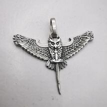 Vintage Owl Pendant 925 Sterling Silver Jewelry Handmade 5.40g - $99.00
