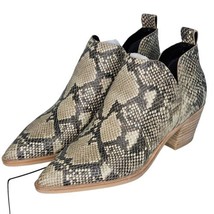 Dolce Vita Snake Print Sonni Booties Women 7.5 Ankle Boots Block Cut Out Slip On - £31.84 GBP